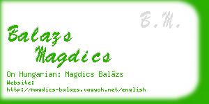 balazs magdics business card